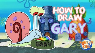 Drawing for Kids - How to Draw Gary the Snail From SpongeBob - Art for Kids - Cartoon Drawing