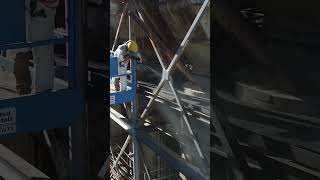 Sandblasting a MASSIVE steel granary in Mountain Home, Idaho. #fyp #viralshorts #asmr #construction