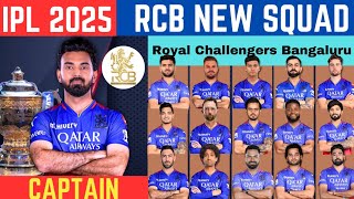 TATA IPL 2025 | Royal Challengers Bangaluru New Squad | RCB Best & Probable Squad List 2025|