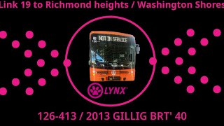 126-413 on Link 19 to Richmond Heights / Washington Shores SuperStop