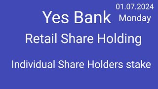 Yes Bank Retail Holding 😱 Resident and NRI holdings in Yes Bank 😱 Retail holding on 31.03.2024