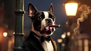 A Boston Terrier Smoking a Cigar