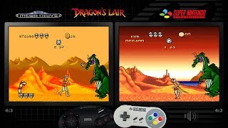 Dragon's Lair | Mega Drive/Genesis & SNES | Comparison - Dual Longplay