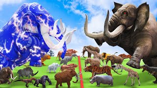 Prehistoric Mammals vs Prehistoric Dinosaurs Mammoth Elephant vs Dinosaur Size Comparison Animal