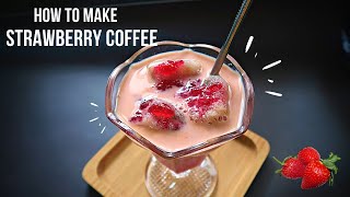 Strawberry Latte Recipe In Hindi || Strawberry Iced Coffee || How To Make Strawberry Pink Drink