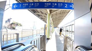 東豆川駅 Dongducheon station platform touring on Seoul Subway Line 1 トンドゥチョンえき Тондучхон 동두천역