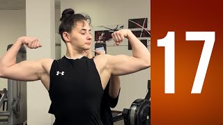 Nastasia(17) - Young muscle girl flexing her biceps