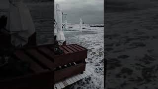 Шторм на море,затопило пляж! Storm at sea, flooded the beach!