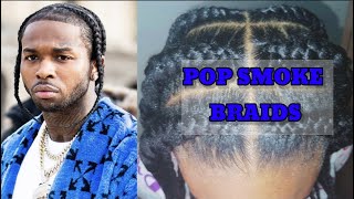 Pop Smoke Inspired Braids | 🚫 NO HEAT Feed In Braids Tutorial on Natural Hair #natural #4c #popsmoke