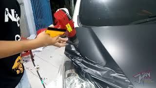 LEARN TO WRAPP | PASANG STICKER HITAM DOF DI KAP MESIN DATSUN GO