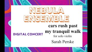 cars rush past my tranquil walk, Sarah Perske