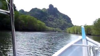 Ripping along fast in our tour boat Lankawi