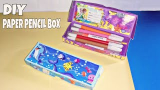 Cara membuat kotak pensil | How to make paper pencil box and pen holder | paper crafts for school