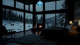 🌨️ Deep Sleep in a Cozy Winter Ambience | Blizzard, Howling Wind, Snow Storm and Relaxing Fireplace