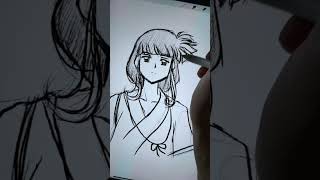 Drawing Kikyo from Inuyasha - Easy Drawing Tutorial