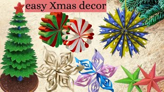 Easy Xmas Decor Ideas Homemade/paper Christmas Decorations #christmastree  #christmasdecor