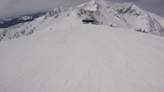 Snowbird was skiing 13" of new of powder April 17-18-2018 spectacular Mineral Basin