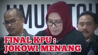 FINAL !!! KPU : Jokowi - Ma'ruf 55,50% dan Prabowo - Sandi 44,50% || Hasil Rekapitulasi Nasional