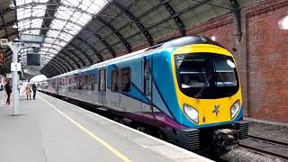 TransPennine Express 185131 departs Darlington for a service to Manchester Airport 27/4/2019