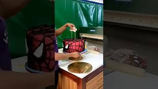 Spiderman web cake design | 🕸️🕸️spider web cake decorating tutorial 🎂🎂#shorts #viralvideo #fyp