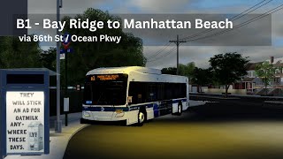 B1 Bay Ridge to Manhattan Beach via 86th St / Ocean Pkwy