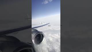 Three F18 jets escort this passenger jet