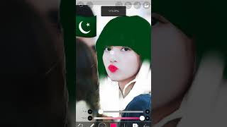 Pakistani flag on lisa's hair🇵🇰 #blackpink #lisa #shorts