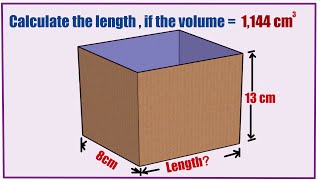 Length of a cuboid given volume