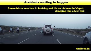 Accident | Sumo hitting a Moped | Late Braking cause collision