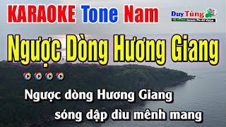 Ngược Dòng Hương Giang || Karaoke - Tone Nam || Nhạc Sống Duy Tùng