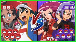 Pokemon Battle Pedia: Ash and Goh Vs Jessie and James