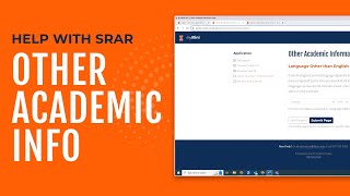 Help With SRAR: Part 5, Other Academic Information