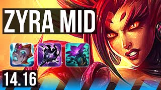 ZYRA vs LISSANDRA (MID) | 8/2/7, Dominating | NA Master | 14.16