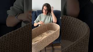 Full Cappuccino Moses Basket #crochet #babybasket #crocheting