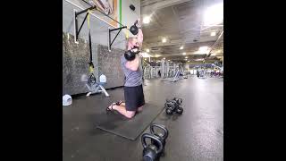 Tall Kneeling Dual Kettlebell Alternating Shoulder Press