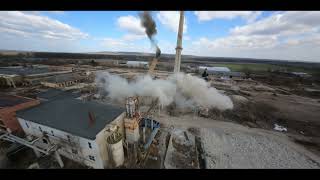 Demolition of 40, 60 and 80 m chimneys.