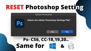 How to reset Photoshop Setting to default and delete all changes in #shorts #photoshop