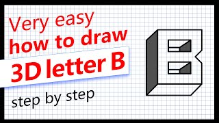 How to draw a 3D letter B easy for beginners  drawing 3D letter B