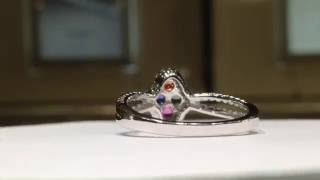 1.00 Carat Rainbow Sapphire Ring in 925 Sterling Silver