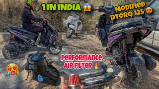 MODIFIED TVS NTORQ125 bs6 🔥 || INSTALLING PERFORMANCE AIR FILTER 🏁 || AsHu46