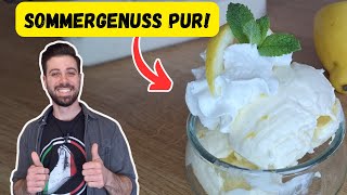 🍋 Das Beste ZITRONENEIS OHNE EISMASCHINE: Einfaches Rezept mit NUR 3 ZUTATEN!