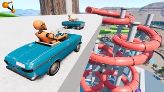 АКВАПАРК СМЕРТИ! ВОДНЫЕ ГОРКИ НА ДЕТСКИХ МАШИНКАХ | BeamNG.drive