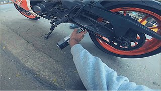 HOW TO NOT LUBE YOUR MOTORCYCLE CHAIN | KTM RC 200 IN TRAFFIC