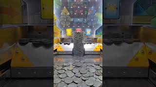 How A Coin Pusher Self Builds GIANT Coin Towers! #shorts #coinpusher