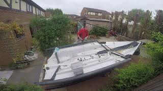 Lockdown RS800 sailing. Helm and Crew hard at work.