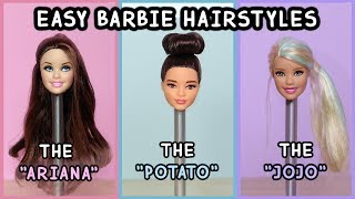 5 Easy Barbie Doll Hairstyles Tutorial