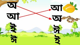 স্বরবর্ণ গুলিকে সঠিক স্বরবর্ণের সঙ্গে চিহ্নিত কর। Bangla bornomala। বাংলা বর্ণমালা। soroborno।