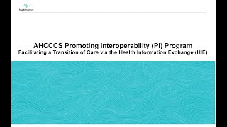PI Webinar Objective 7 HIE   Summary of Care Instructions for Referrals/Transitions - February