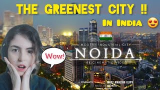 NOIDA CITY 4K cinematic video REACTION 😍 #noida #reaction #india #uttarpradesh #noidacity