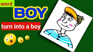 How yo draw boy from word😱 |step by step | very easy |sketching with fun 😊